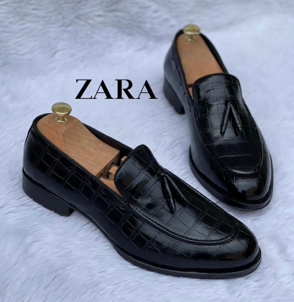 ZARA CROCO TASSEL MOCCASINS - Image 2