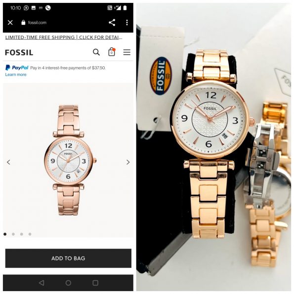 FOSSIL CARLIE ES5156 7 7a Quality Replicas are the first copy products such as copycats shoes, watches, clothing, bags, and electronics.