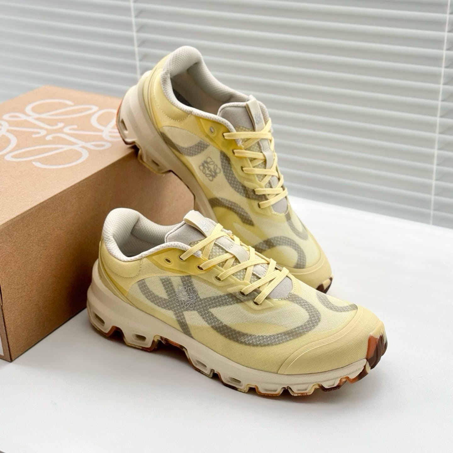 On Running Cloudventure x Loewe Yellow Tan Grey 7a Quality Replicas are the first copy products such as copycats shoes, watches, clothing, bags, and electronics. On Running Cloudventure x Loewe Yellow Tan Grey - Image 8