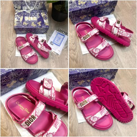 Dior Act Women Butterfly Allover Motif Pink Sandals
