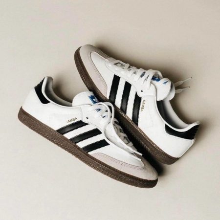 ADIDAS SAMBA WHITE BLACK 1st LEATHER MEN'S