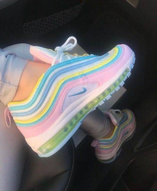 Nikee Airmax 97 Easter Candy Woman 7a Quality Replicas are the first copy products such as copycats shoes, watches, clothing, bags, and electronics. Nikee Airmax 97 Easter Candy Woman - Image 3