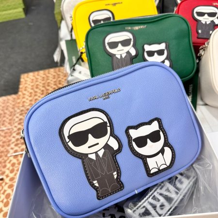 Karl Lagerfeld Double Compartment Camera leather sling Bag