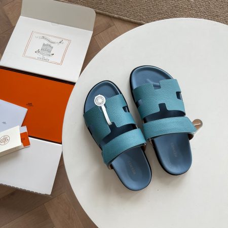Hermes Chypre Mens Premium Blue Sandal