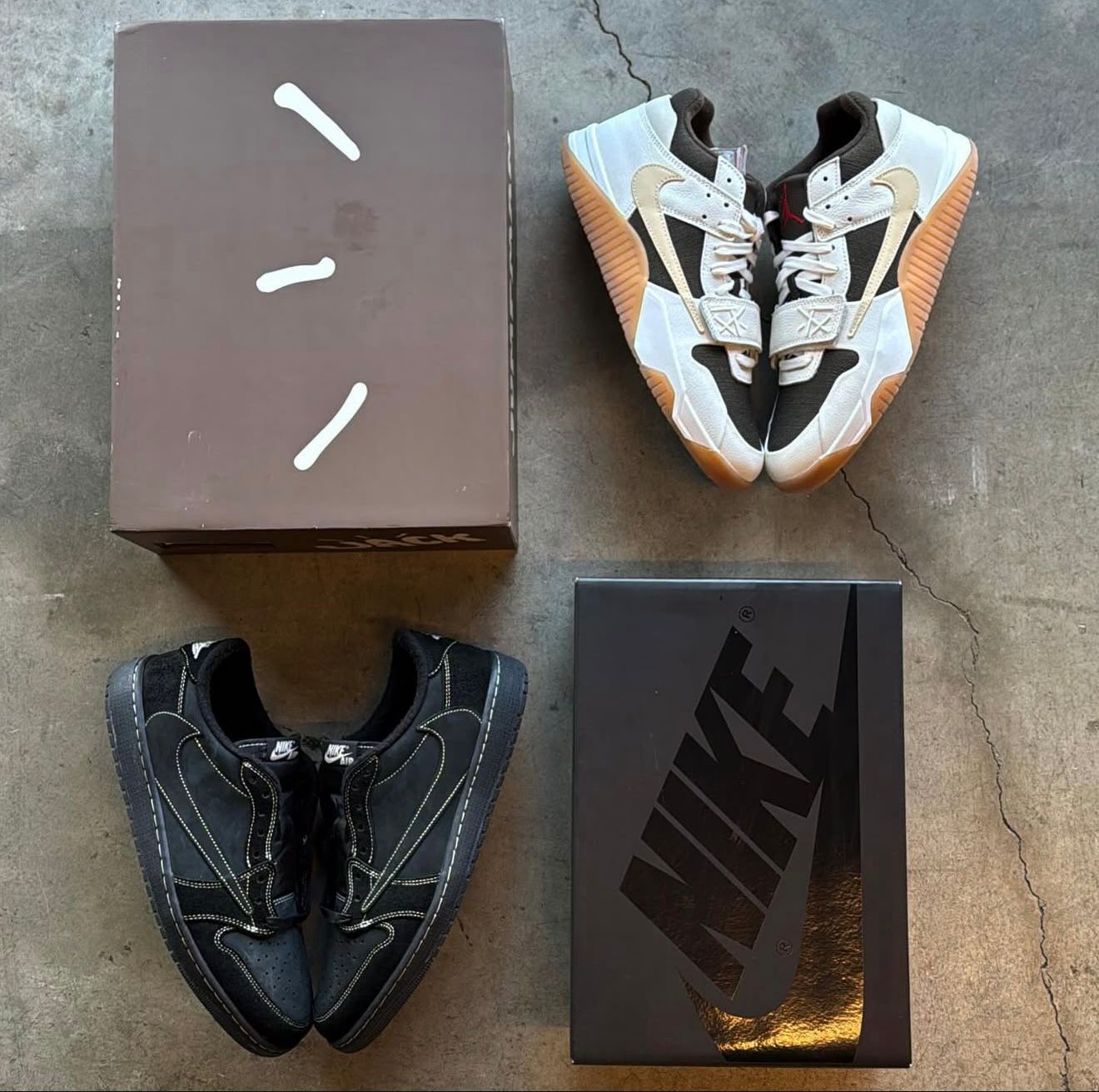 Semi UA Travis Scott X Air Jordan 1 Low OG Black Phantom With Full Kit 7a Quality Replicas are the first copy products such as copycats shoes, watches, clothing, bags, and electronics. Semi UA Travis Scott X Air Jordan 1 Low OG Black Phantom With Full Kit - Image 2