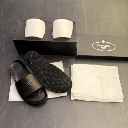 PRADA LEATHER SLIDES