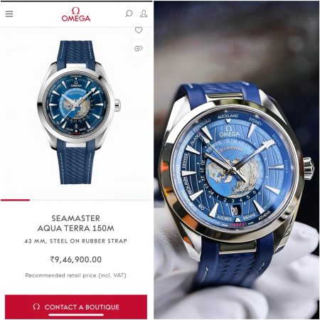 Omega # For - Men's # Model - Aquaterra Worldtimer # Model No. - 220.12.43.22.03.001