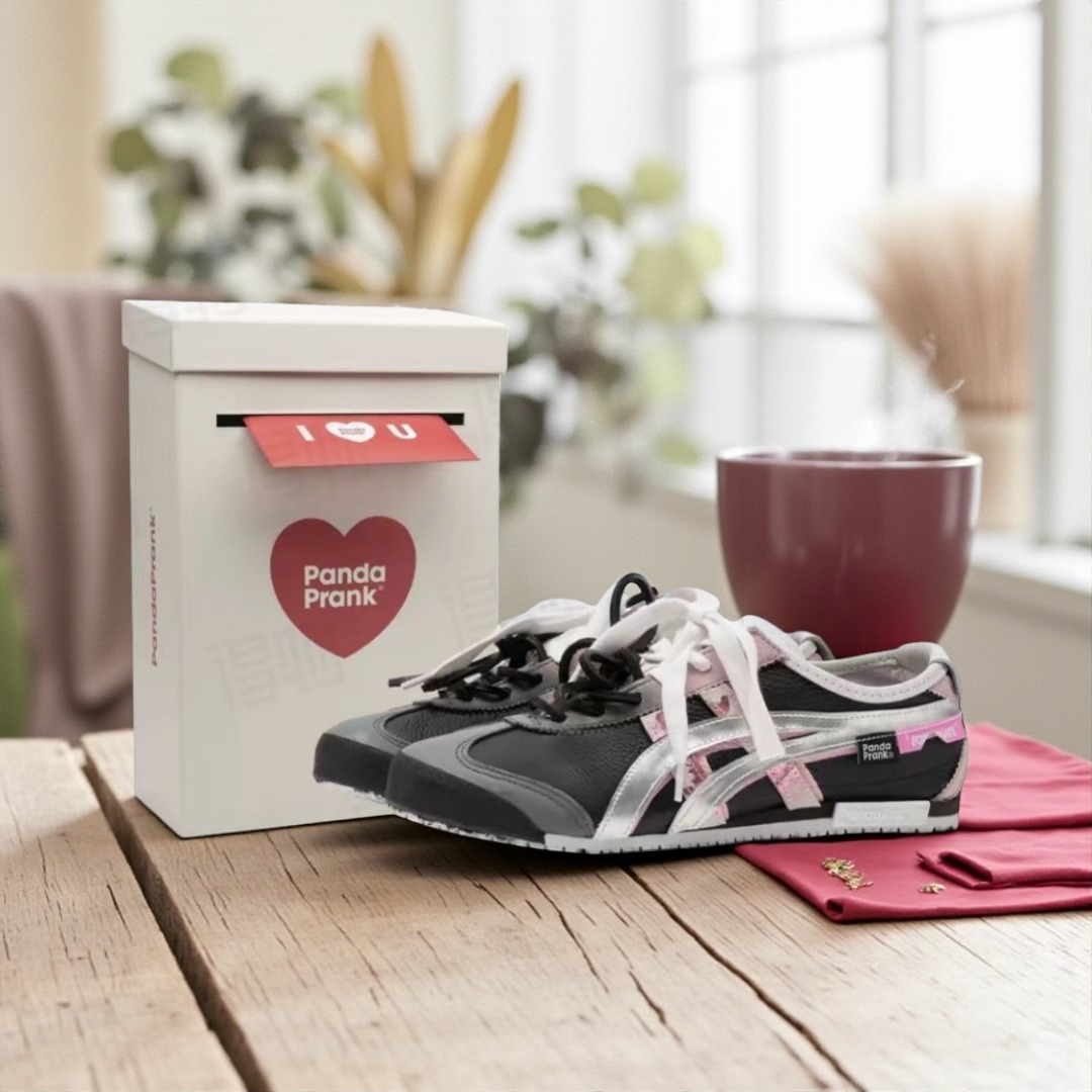 Mexico 66 Panda Prank Black Pink with OG Box Sneakers For Girls 7a Quality Replicas are the first copy products such as copycats shoes, watches, clothing, bags, and electronics. Mexico 66 Panda Prank Black Pink with OG Box Sneakers For Girls - Image 2