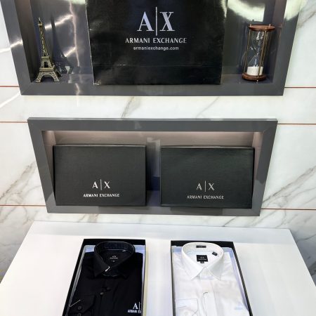 Restocked On High Demand Premium Current Store Article With Proper Box Packing Product Name : - Armani Exchange Reflective Print Premium Shirt With Original Box Packing