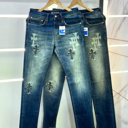 Imported Jeans Stock Arrived On Resellers Demand Product Name : - Chrome Heart Imported Denim Jeans collection Brand: - Chrome Heart